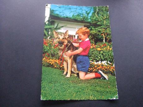 Jongen met herdershond kaart uit 1964